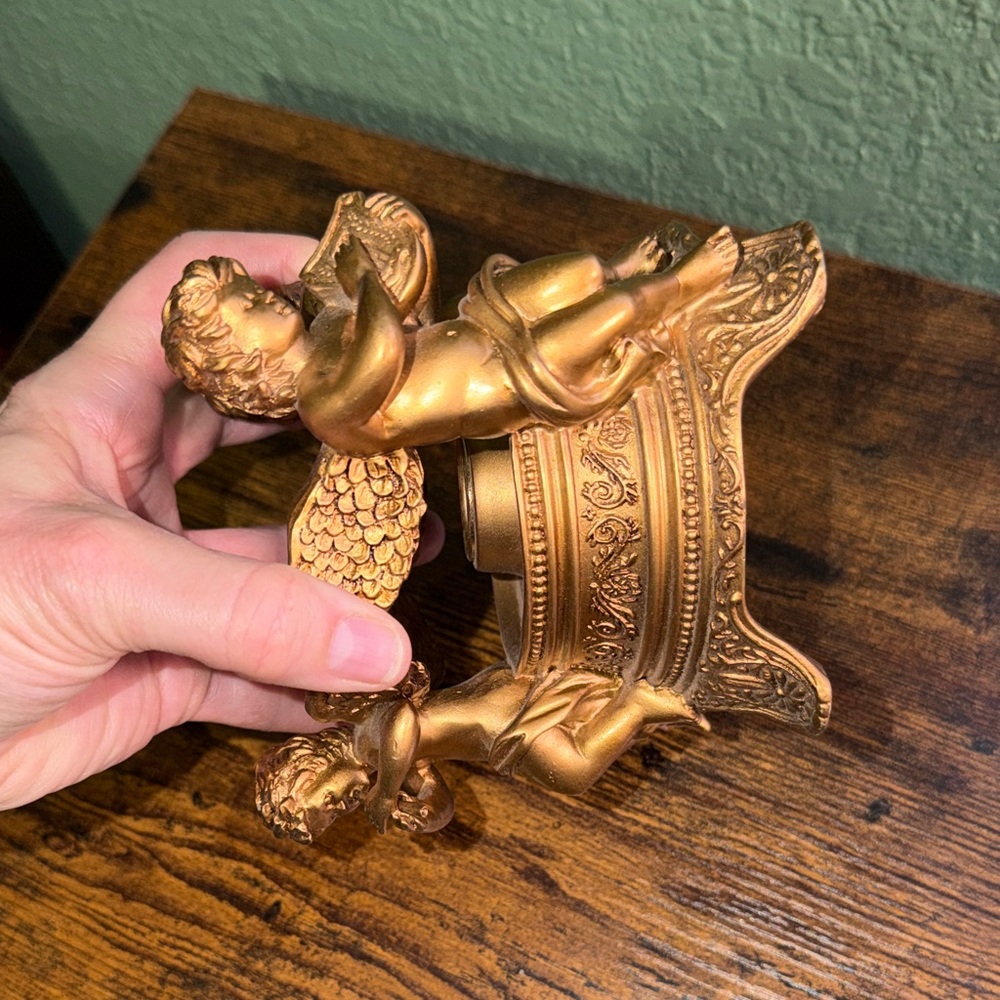 Vintage Gold Cherub Candle Holder - Picture 8 of 16